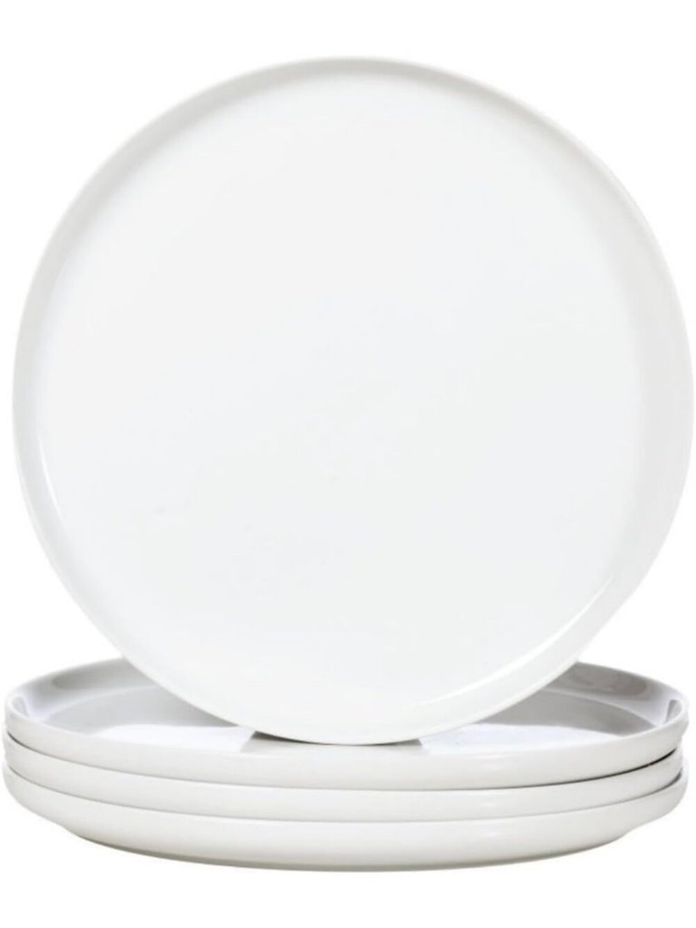 Elegant White Ceramic Dinner Plates Set of 4 - 10.5 Inch Dining Essentials